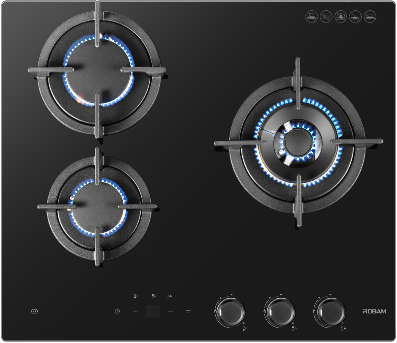 H32 Glass 3 Burners (600mm) image 0