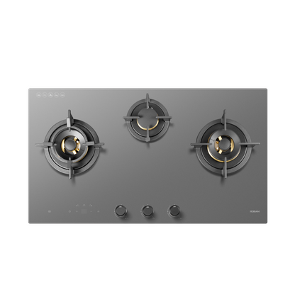 9B7H31 90cm 3 Burners Gas On Glass Cooktop - 23mj Matte Grey
