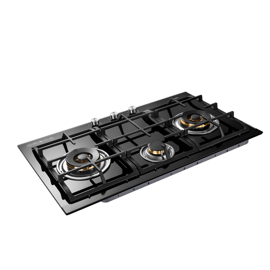 B310 90cm 3 Burners Gas On Glass Cooktop - 18mj