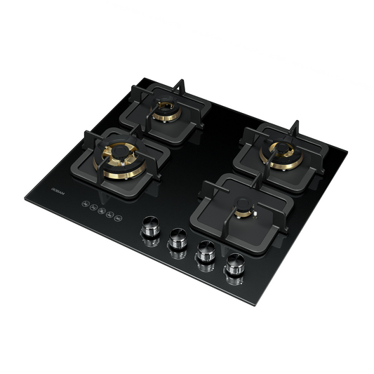 B420 60cm 4 Burners Gas On Glass Cooktop - 17mj