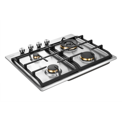 G411 60cm 4 Burners Gas Cooktop -  Stainless Steel - 18mj