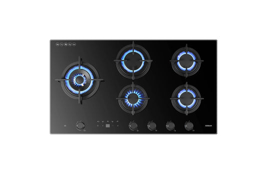 9B7H50 90cm 5 Burners Gas On Glass Cooktop - 23mj