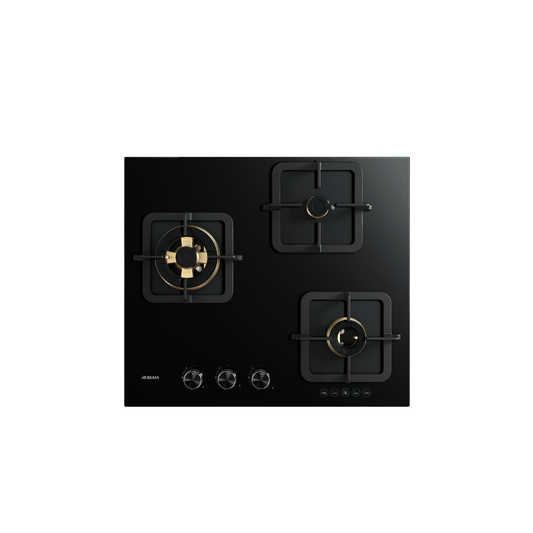 B322 60cm 3 Burners Gas On Glass Cooktop - 17mj