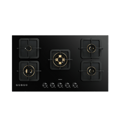 B520 90cm 5 Burners Gas On Glass Cooktop - 17mj