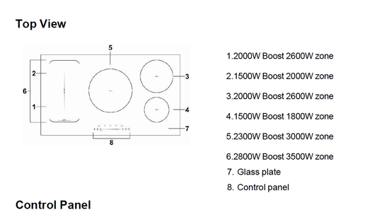 9W9H50 90cm Induction Cooktop